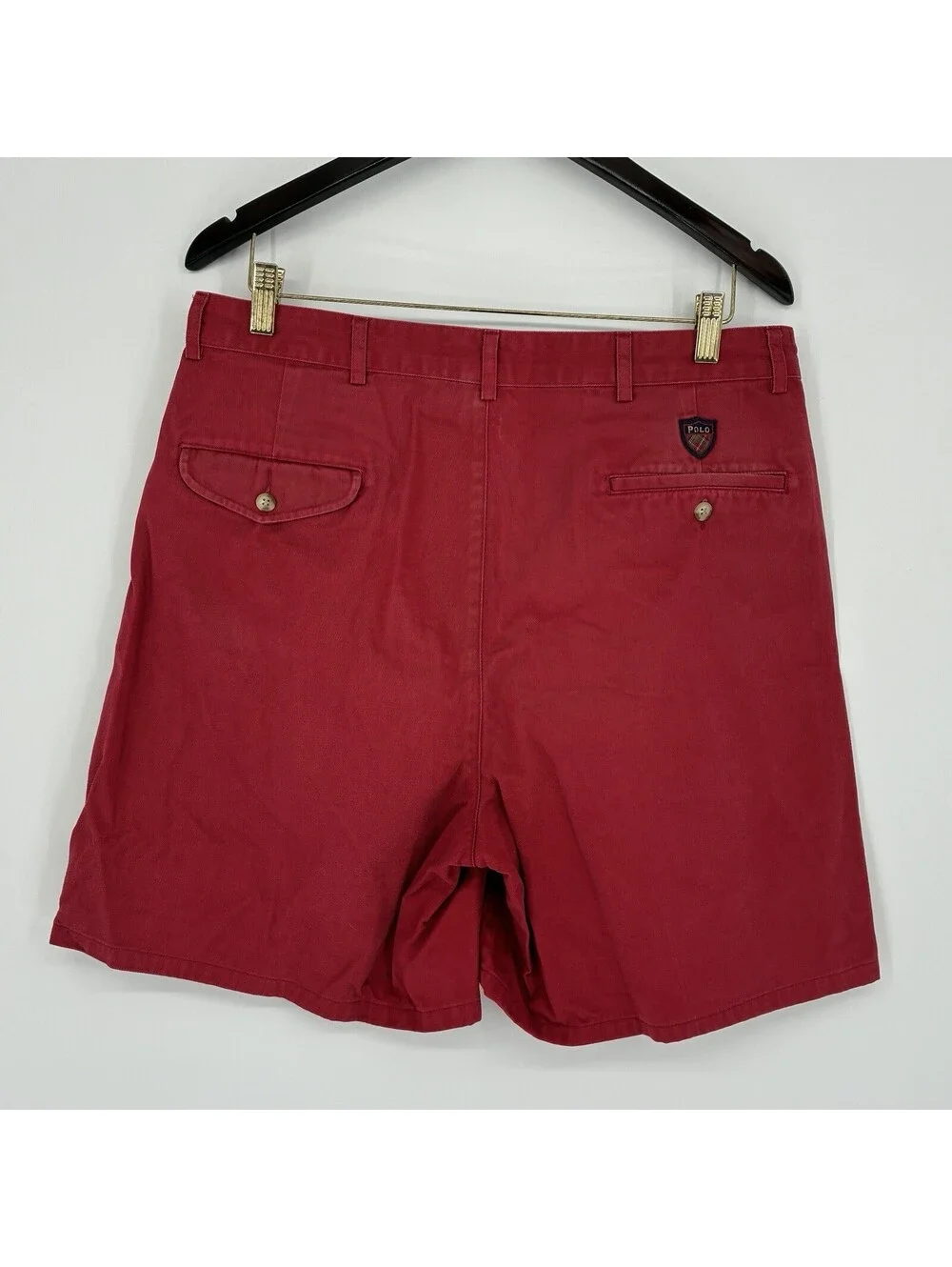 Vintage Polo Ralph Lauren Classic Golf Shorts Men 33 Nantucket Red Pleated Chino